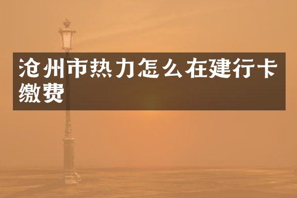 沧州市热力怎么在建行卡缴费