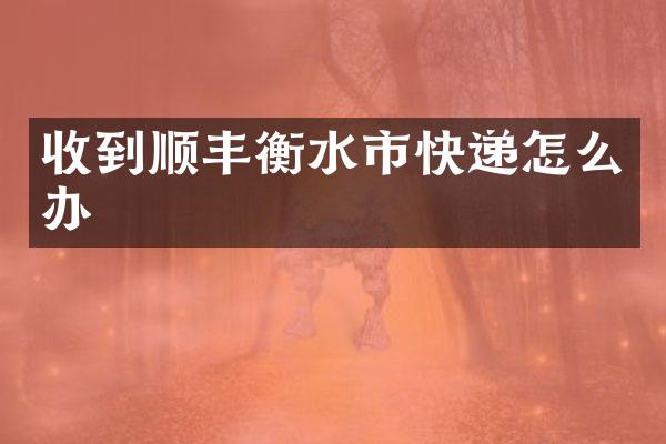收到顺丰衡水市快递怎么办