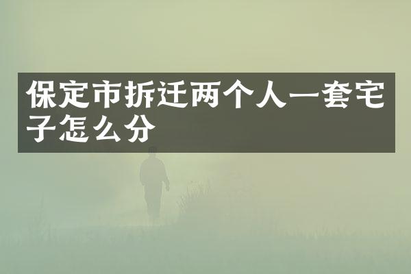 保定市拆迁两个人一套宅子怎么分