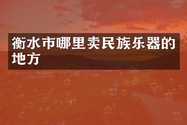 衡水市哪里卖民族乐器的地方
