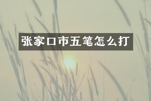 张家口市五笔怎么打