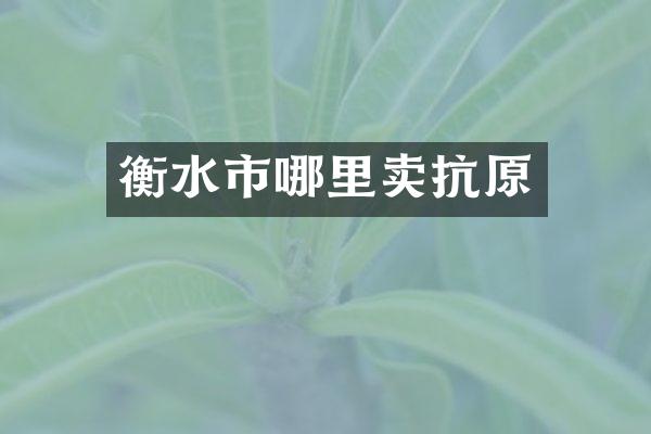 衡水市哪里卖抗原
