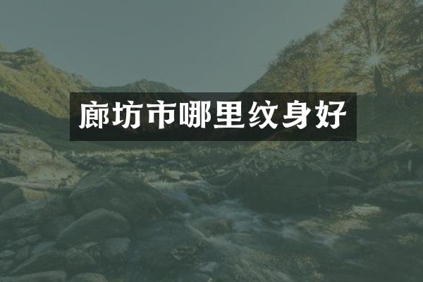 廊坊市哪里纹身好