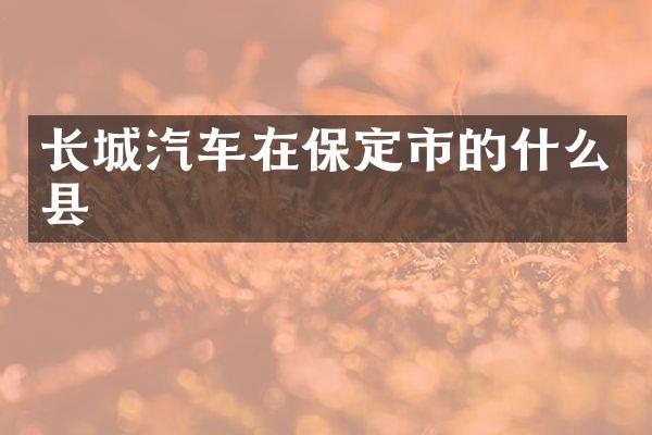 长城汽车在保定市的什么县