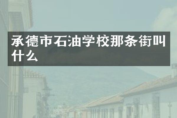 承德市石油学校那条街叫什么