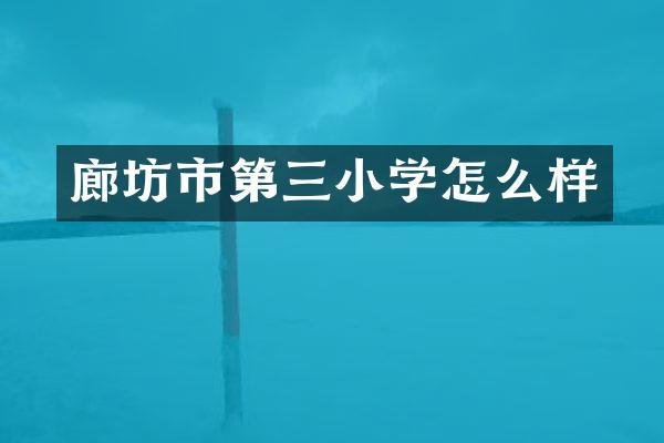 廊坊市第三小学怎么样