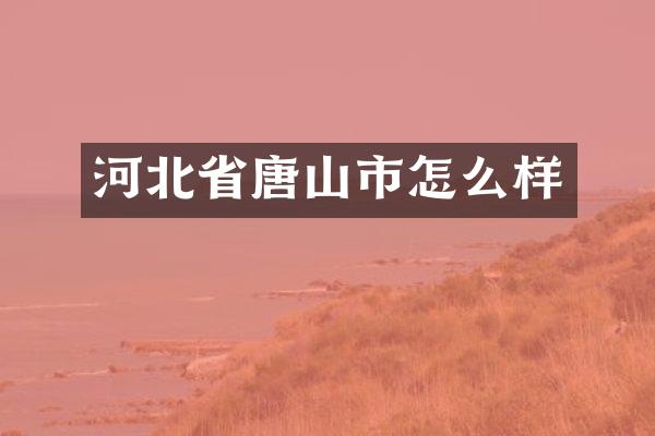 河北省唐山市怎么样
