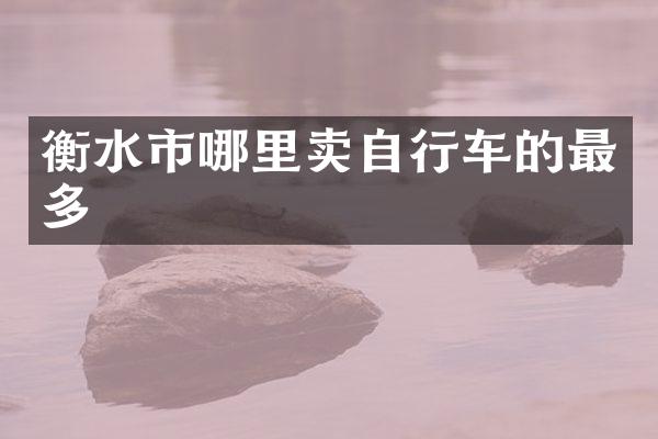 衡水市哪里卖自行车的最多