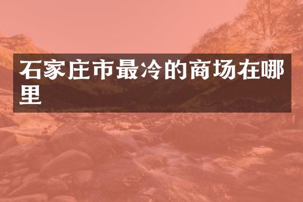 石家庄市最冷的商场在哪里