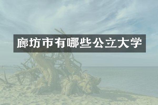 廊坊市有哪些公立大学