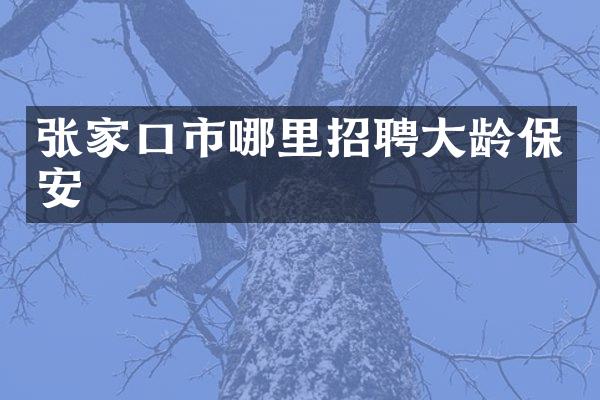 张家口市哪里招聘大龄保安