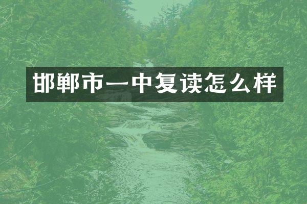 邯郸市一中复读怎么样