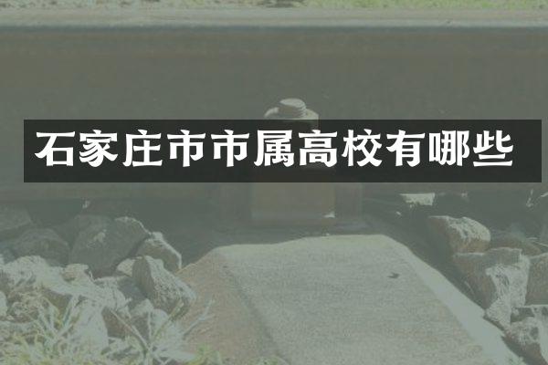 石家庄市市属高校有哪些