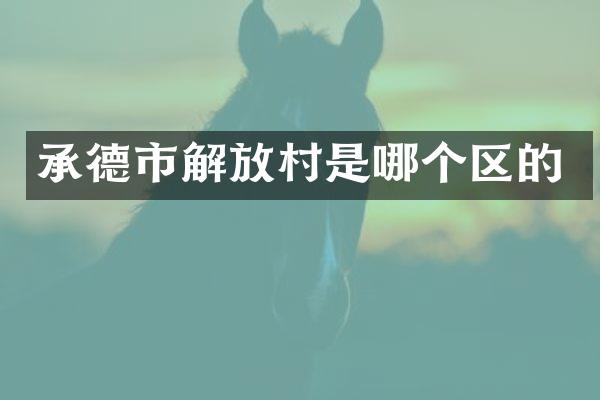承德市解放村是哪个区的
