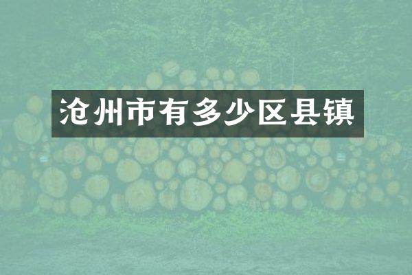 沧州市有多少区县镇