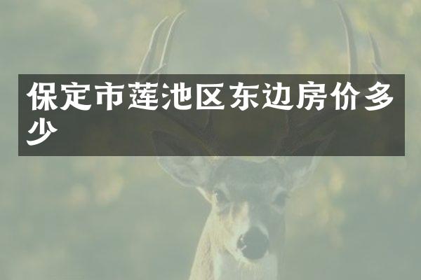 保定市莲池区东边房价多少