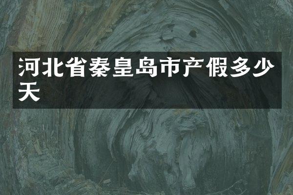 河北省秦皇岛市产假多少天