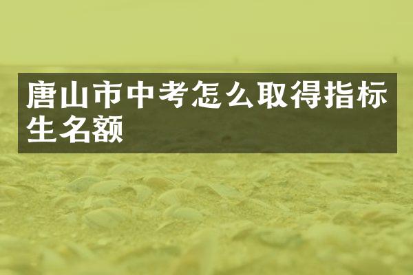 唐山市中考怎么取得指标生名额
