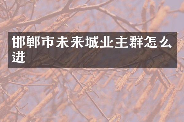 邯郸市未来城业主群怎么进
