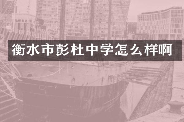 衡水市彭杜中学怎么样啊