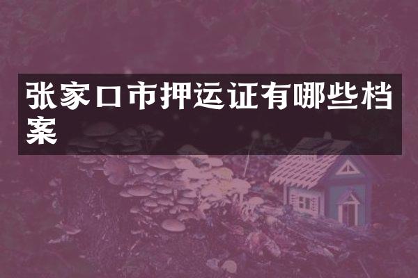张家口市押运证有哪些档案