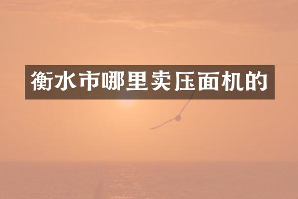 衡水市哪里卖压面机的