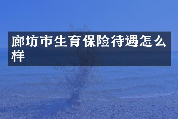 廊坊市生育保险待遇怎么样