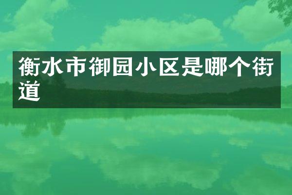 衡水市御园小区是哪个街道