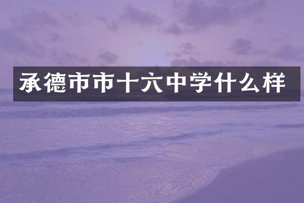 承德市市十六中学什么样