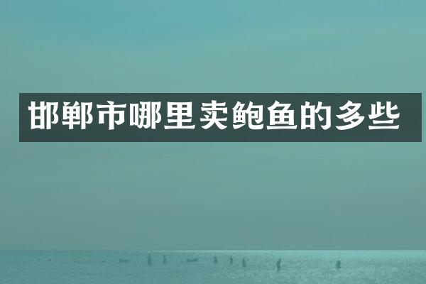 邯郸市哪里卖鲍鱼的多些