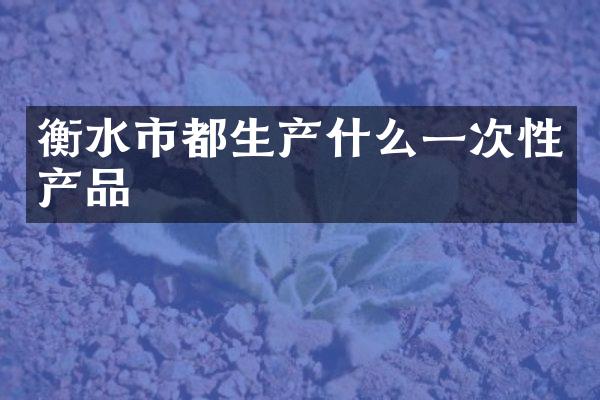衡水市都生产什么一次性产品