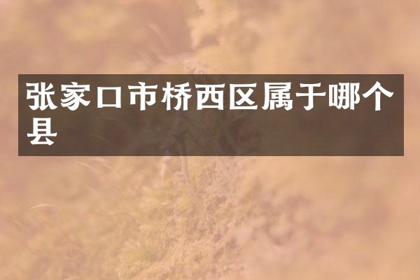 张家口市桥西区属于哪个县