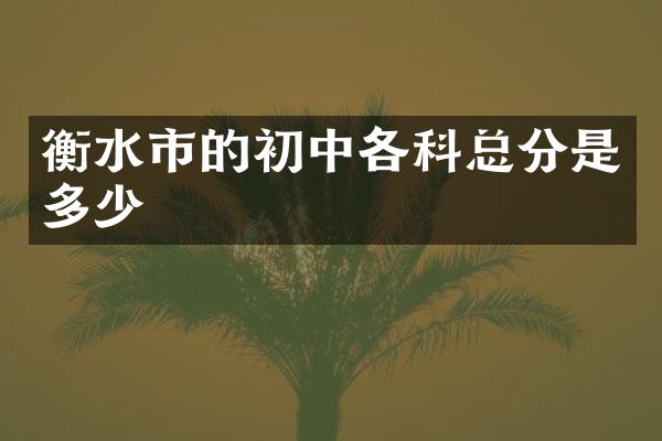 衡水市的初中各科总分是多少