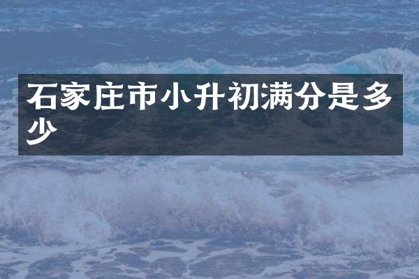 石家庄市小升初满分是多少