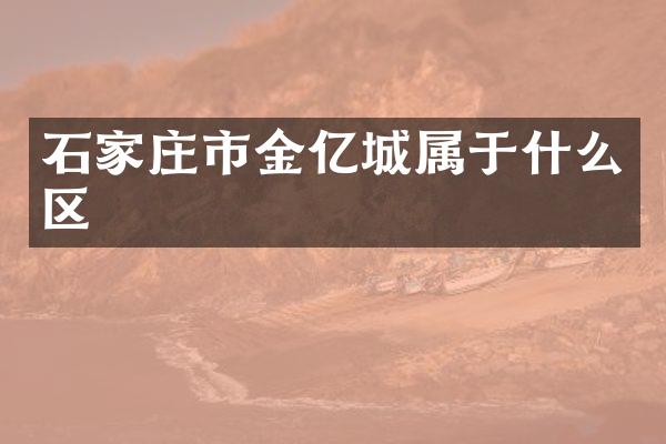 石家庄市金亿城属于什么区