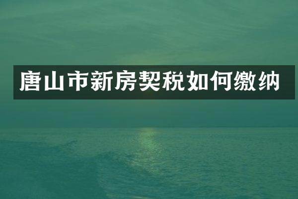 唐山市新房契税如何缴纳