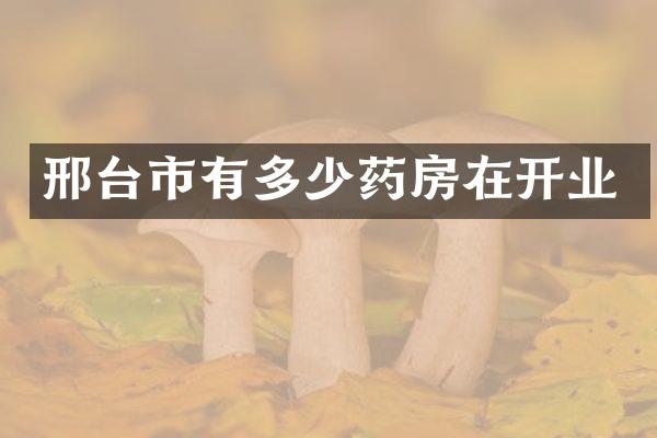 邢台市有多少药房在开业
