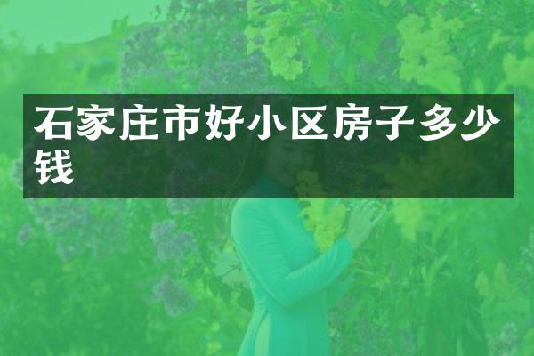 石家庄市好小区房子多少钱