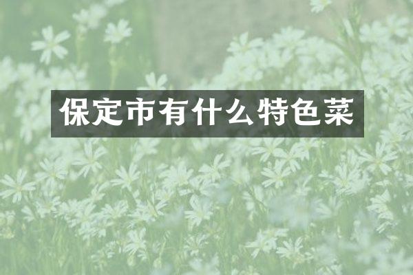 保定市有什么特色菜