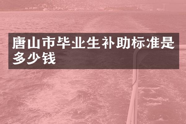 唐山市毕业生补助标准是多少钱
