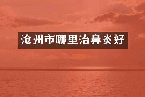 沧州市哪里治鼻炎好