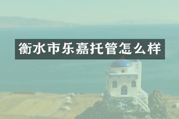 衡水市乐嘉托管怎么样