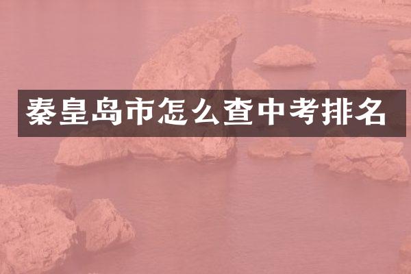 秦皇岛市怎么查中考排名