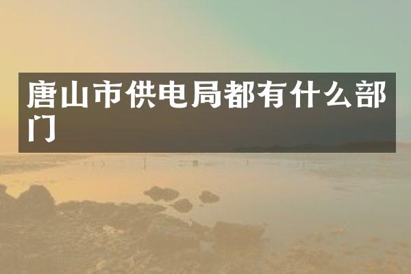 唐山市供电局都有什么部门