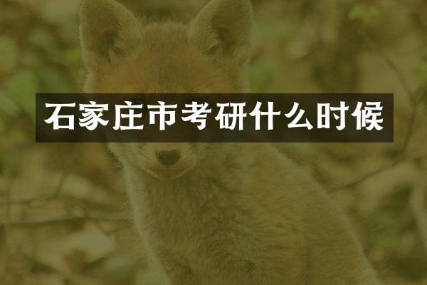 石家庄市考研什么时候