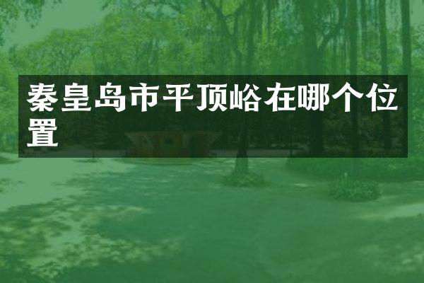 秦皇岛市平顶峪在哪个位置