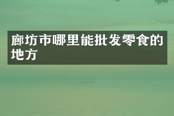 廊坊市哪里能批发零食的地方