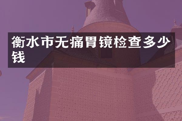 衡水市无痛胃镜检查多少钱