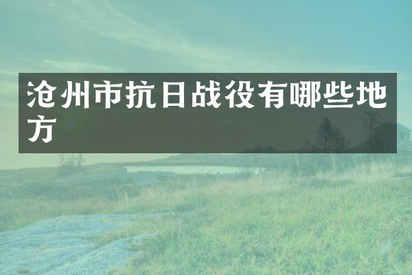 沧州市抗日战役有哪些地方
