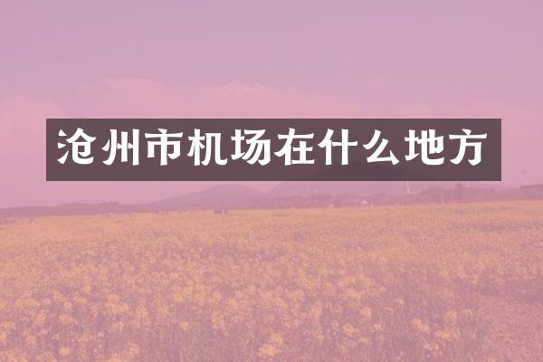 沧州市机场在什么地方